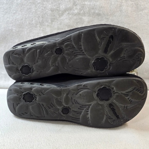 Therafit Black Felt Wool Clogs Slip On Shoes Womens Size 10.5 / 11 Comfort - Picture 6 of 12